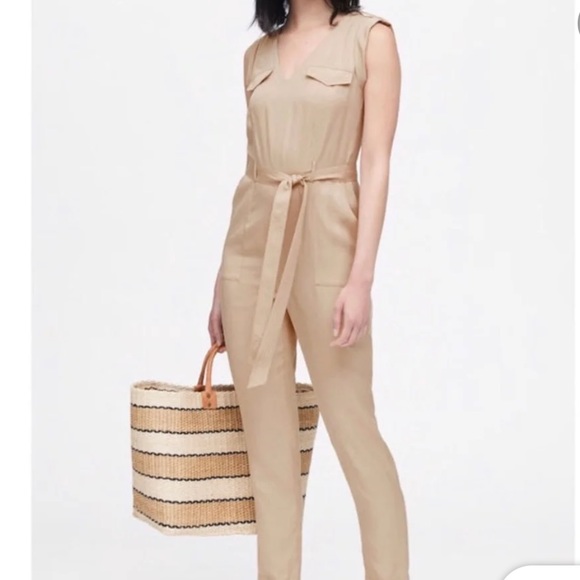 Banana Republic Pants - Banana Republic Tan Utility Jumpsuit